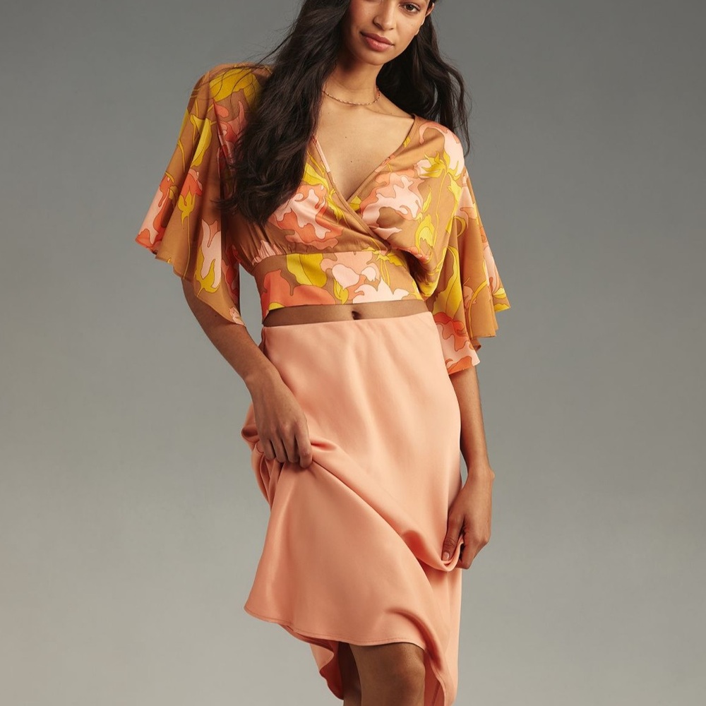 *Anthropologie Tiny Olympia Faux Wrap Top - Picture 2 of 5